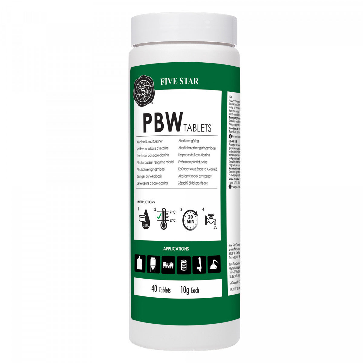 PBW Five Star tablets 40 x 10g