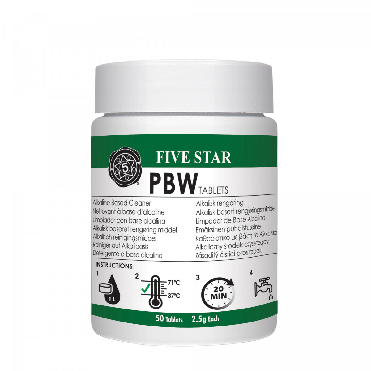 PBW Five Star tablets 50 x 2,5 g
